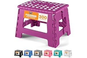 Utopia Home Taburete Plegable 9 Pulgadas, Superficie Antideslizante Taburete Plegable para Niños y Adultos, con Asa de Transporte, Capacidad de Carga 300 lbs, Paquete de 1, Morado