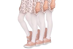 looksy Lot de 3 collants opaques pour filles 40-DEN microfibre douce pour enfants collants à pieds décontractés danse école ballet 3-12 ans