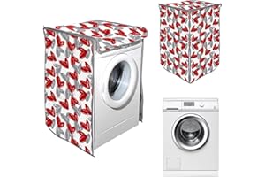 MOORG Copri Lavatrice e Copri Asciugatrice per Interno, Coprilavatrice Impermeabile, Copertura Impermeabile con Chiusura a Zip, Telo Antipolvere, Coprilavatrice da interno 60x60x80