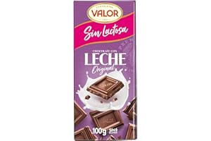 Valor - Chocolate con Leche Sin Lactosa. Intenso Sabor y Aroma. Sin Gluten, Apto para Celíacos e Intolerantes a la lactosa - 100 Gramos