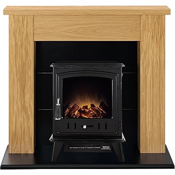 Adam Chester Stove Suite In Oak With Aviemore Electric Stove In