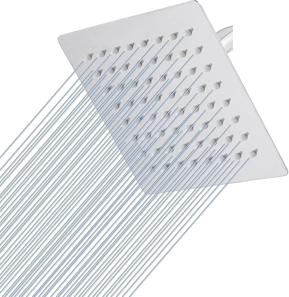 Orret Home 25x25 Cm 304 Paslanmaz Çelik Tepe Duşu – Geniş Kare Duş Başlığı, Sabit Tepe Duş Başlığı, Handshower Uyumlu, Modern ve Dayanıklı Duş Sistemi Parçası (Kare)