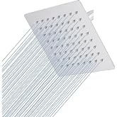 Orret Home 25x25 Cm 304 Stainless Steel Peak Shower &ndash; Large Square Shower Head, Fixed Peak Shower Head, Handshower Compatible, Modern
