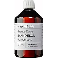 Mandelöl kaltgepresst 500ml - 100% reines Mandelöl (Prunus Dulcis) von wesentlich. - feines Öl zur Pflege von Haut und Haar -