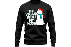 Purple Print House The Vegans Stole My Nose Adults Sweater Men Women Funny Festive Christmas Snowman Jumper