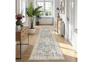 YOWOMO Teppich Wohnzimmer 80X300cm TeppichläUfer Schlafzimmer Carpet Vintage Kurzflor Waschbarer Boho Wohnzimmer Rug Living Room Bedroom