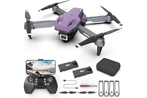Wipkviey T28 FPV Drohne mit Kamera, Faltbare-Quadcopter für Anfänger, RC-Drohnen mit 3D-Flips/Höhenhaltung/Gesten-Selfie/Wegpunktflug für Erwachsene Kinder（Lila）