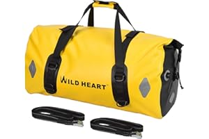 WILD HEART Bolsa Impermeable 55L 66L 77L Bolsa de Motocicleta, Amarillo, 77L