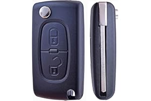 ANGOFIZ Coque Clé Pliable 2 Boutons CE0523 Lame VA2 Compatible avec Peugeot 207 307 307S 308 407 408 3 607 807 2BT 3008 5008 Partner Expert Citroen C2 C3 C4 C5 C6 C8 DS3