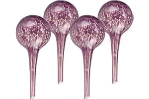 Relaxdays Bulle d’arrosage pour Vos Plantes, en lot Pratique de 4, en Verre, H x D : 15 x 6 cm, Violette