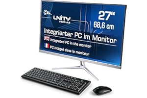 CSL-COMPUTER PC Tout-en-Un CSL Unity F27W-JLS, 68,58 cm (27 Pouces, 1920x1080 Full HD) - AIO Puissant (Intel Celeron N5100 CPU 4x2800 MHz, 1000 Go SSD, 16 Go DDR4-RAM, Windows 11 Famille), Blanc