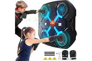 FTJKGH Boxing Machine, Music Boxing Machine Kids, Smart Musical Boxing Machine with Gloves, Bluetooth Boxing Machine Wall Mounted for Children with 3-Level Speed, Punching Machine for Home Exercises