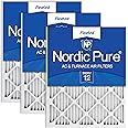 Nordic Pure 14x14x1M12-3 MERV 12 AC Furnace Filter 14x14x1 Merv 12 AC Furnace Filters Qty 3