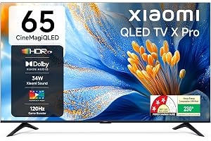 Xiaomi (164 cm) 65 inch X Pro 4K QLED | Dolby Vision & HDR10+| 34W Boom Box Speakers| 120Hz Game Booster| Gemini AI| Google TV | L65MB-APIN