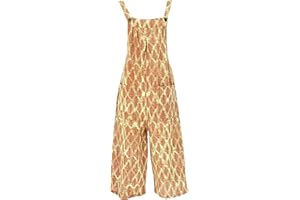 GURU SHOP Sommerliche Latzhose, Ethno Style Oversize Einteiler, Overall, Damen, Baumwolle