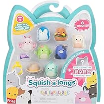 Squish-a-longs Wave 3 Stile 4 – 8 Mini Squishmallows Da 2,5 Cm Con Accessori, Anello E Guida Collezionisti