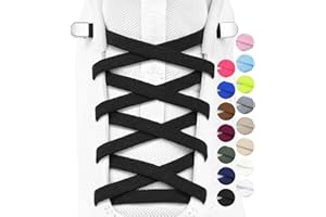 Stepace 2 Paires de Lacets Plat Élastiques pour Enfants et Adultes, 6mm Elastique Lacet pour chaussures de Basket