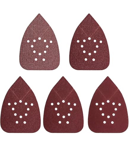 EffektWerk Lot 120 Papiers Abrasifs Delta 105x152mm 11 Trous - Grains 40 à 240 Pour Ponceuse Triangulaire