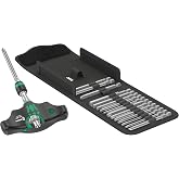 Wera 05023471001 Kraftform Kompakt 400 RA Set 1, Cırcır Fonksiyonlu ve U&ccedil; Seti, 17 Par&ccedil;a, Siyah-Yeşil