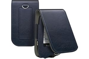 MEDMAX Étui de Protection pour Le Abbott Freestyle Libre 2 / Libre, Étui en cuir PU, Coque de Transport Léger Case avec Clip et Poignée pour Diabétiques (Bleu foncé)