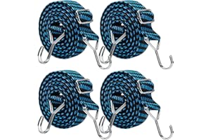 BRISKORE Expansores Ajustables Con Ganchos, 4 Unidades, 1 m, Tensor de Equipaje, Correa Tensora para Bicicleta