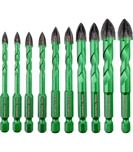 8-Pcs Masonry Drill Bits Carbide Concrete Drill Bit Set For Stone Tile Brick Ceramic Glass Metal Sheet Plastic And Wood, Quick Change3-12 Mm. With Case