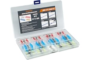 TOWOT 120PCS Heat Shrink Butt Connectors, Solder Seal Wire Connectors, Waterproof & Insulated & Corrosion Electrical Wire Terminals for Truck Marine Automotive Boat Wire Joint (120PCS)