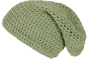 GURU SHOP Guru-Shop, Beanie, Cappello di Cotone all`Uncinetto, Verde Smeraldo, Dimensione Indumenti:One Size, Cappellini