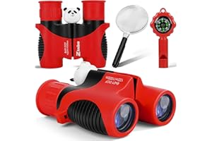 ZINBO Lornetka dla dzieci, zabawki dla dziewczynek i chłopców w wieku 3-12 lat, obserwacja ptaków, wędrówki dla 4, 5, 6, 7, 8, 9, 10-letniej dziewczynki, chłopca, prezenty urodzinowe, zabawki na świeżym