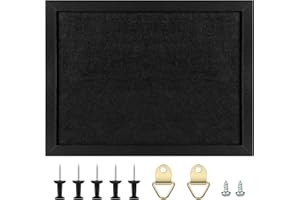 Okydoky Cork Board Bulletin Board with Felt,Wood Framed Display Bulletin Board for Walls with Pins, Eye Bolts, gaskets, Screws, Pin Board for Office, School and Home (Black, 22 * 30cm-1p)