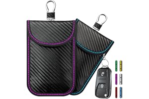 COORATTYES 2024 Faraday Bag Key Protector, 2 PACK Signal Blocking RFID Key Fob Protector Pouch, Anti-Theft Car Security Cage (Blue+Pink, Small)