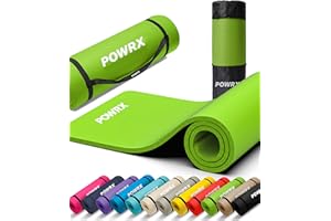 POWRX Exercise mat | Yoga mat Premium incl. carrying strap + bag + exercise poster FREE | Skin-friendly fitness mat phthalate-free