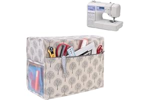 Yarwo Sewing Machine Cover, Dust Cover with Pockets for Most Standard Sewing Machines and Accessories, Tree