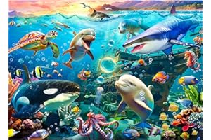 MOJIGE Jigsaw Puzzles for Adults 1000, Puzzles for Adults, Challenging Puzzles, Puzzle Game for The Whole for Women, Gifts for Men, Theme:Undersea Animals