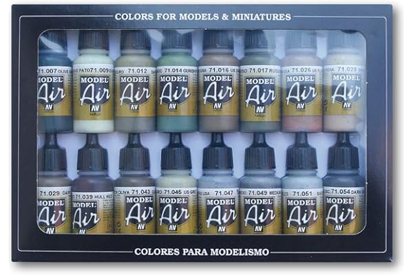 Vallejo Model Air WWII Alliés Set de peinture acrylique pour air brush – Couleurs assorties (Lot de 16)