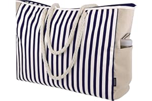 GAGAKU Torba plażowa dla kobiet, XXL, rodzinna, bardzo duża torba plażowa z zamkiem błyskawicznym, piaskoszczelne płótno żaglowe, torba plażowa, podróżna, torba na plażę