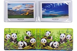 WEYEAH Petit album photo de 10x15 cm, couvertures en cuir végétalien doux au toucher avec impression unique et belle, 32 poches intérieures robustes et transparentes (style 10)