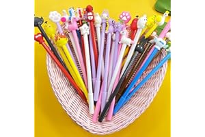 VakiReyy 32 Pièces Stylo Rigolo Enfant, Stylos Mignons Kawaii Amusants Stylos à Bille à Encre Gel Filles Stylos d'Écriture Drôles Stylo à Bille Nouveauté Stylo pour L'école, Le Bureau, La Maison