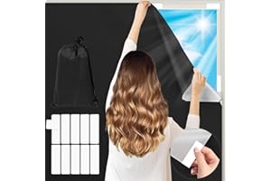 PIWOSGOL Tessuto Oscurante per Finestre, 100 x 150cm Tende Oscuranti per Interni, Portatile Telo Oscurante Finestra Esterno, Tessuto Termico Isolante Caldo con 10 Paia di Adesivo Tapparelle