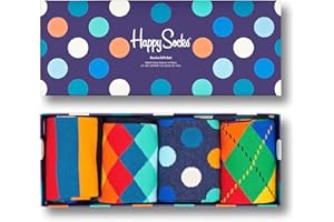 Happy Socks 2-Pack Mini Dot Low Sock, colorati e divertenti, calzini per uomo e donna, Nero-Bianco-Blu-Rosa-Giallo-Verde-Rosso-Arancia