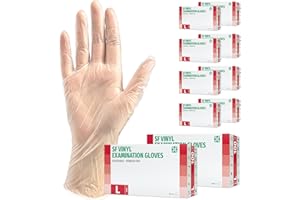 SF MEDICAL PRODUCTS GMBH SF Gants vinyle taille L – 1000 (10х100) gants jetables, non poudrés, sans latex, usage médical, ménage, cuisine, tatouage et protection