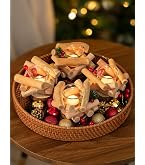 Adventskranz Für Teelichter Aus Holz & Metall – Mit Zahlen 1-4, 40,5 X 19 Cm, Wiederverwendbare Weihnachtsdeko