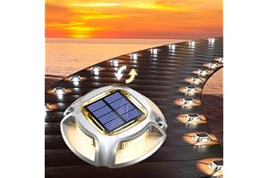 Quntis Solar Golvlampor Utomhus, 8Pack Solar Deck lampor Utomhus Varm Vit/Kall Vit, IP68 Lampor För Utomhus, Golvstrålkastare