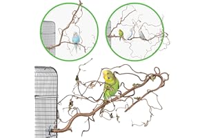 Vogelgaleria® 3 verschnörkelte Korkenzieherhasel Action Sitzstangen - das perfekte Vogelzubehör für Ihren Vogelkäfig