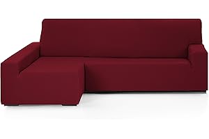 Martina Home Funda Chaise Longue Elástica EMILIA Brazo izquierdo largo (visto de frente), Burdeos