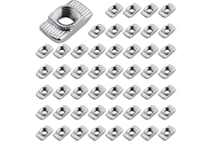 Yeepeo 50 sztuk nakrętek młotka 8 mm, rowek 8, gwint M8, 4040, stal węglowa, gniazdo T, nakrętki młotkowe do profilu aluminiowego, szczelin wytłaczających (EU40-M8 × 19,5 × 10)