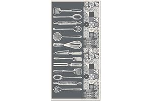 Panorama Alfombra Vinílica Cocina - Modelo Utensilios Cocina Gris 40x80 cm - Varios tamaños - Decoración Hogar