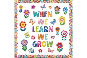 ADDUSTER 58 Spring Bulletin Boards - Floral Butterfly Plant Cutouts Spring Bulletin Board Decor Floral Bulletin Board Decor for Classroom Bulletin Boards Home Decor