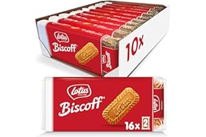 Lotus Biscoff | Biscuit Original | Emballé en Sachet de 2 Biscuits | Vegan | Sans Colorant ni Arômes Artificiels | 16 x 2 packs (x10) | 2.5kg