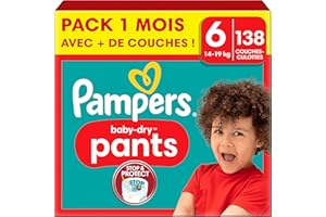 Pampers Couches-Culottes Baby-Dry Pants Taille 3 (6-11 kg), 192 Couches-Culottes Bébé, Pack 1 Mois, Maintien 360° Contre les Fuites, Faciles à Changer, Maintenant avec Plus de Couches